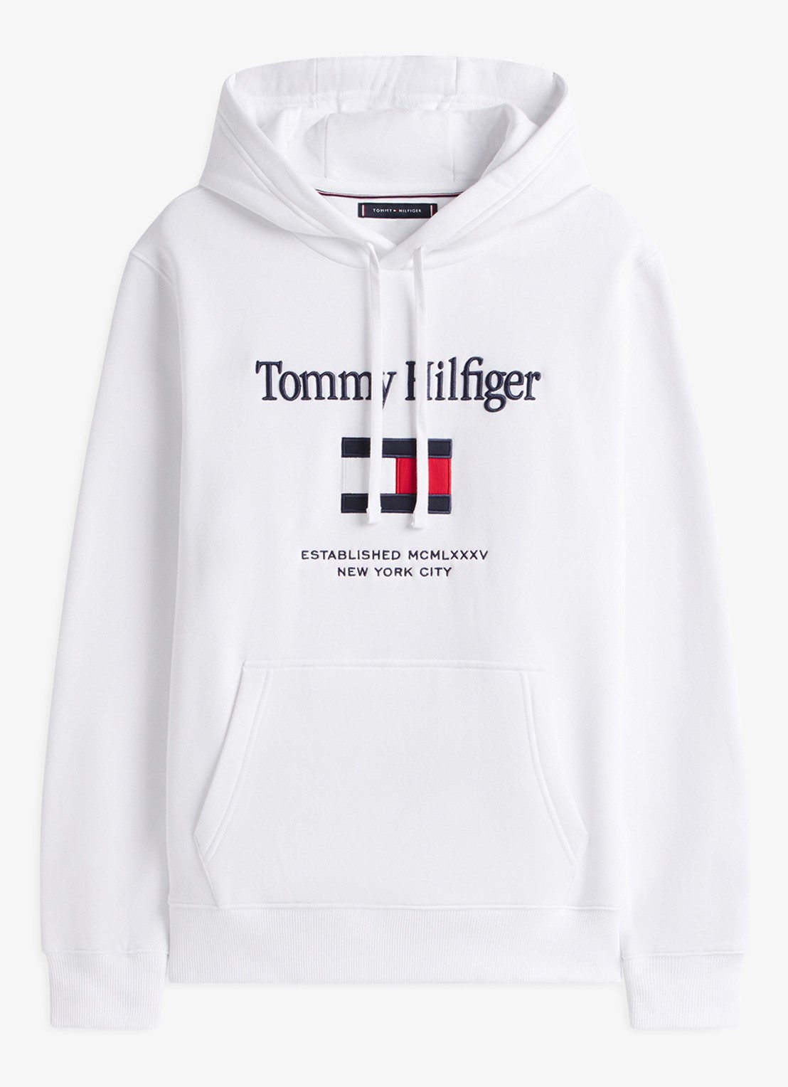 Tommy Hilfiger Hoodie met logoborduring - voorkant 4 wit
