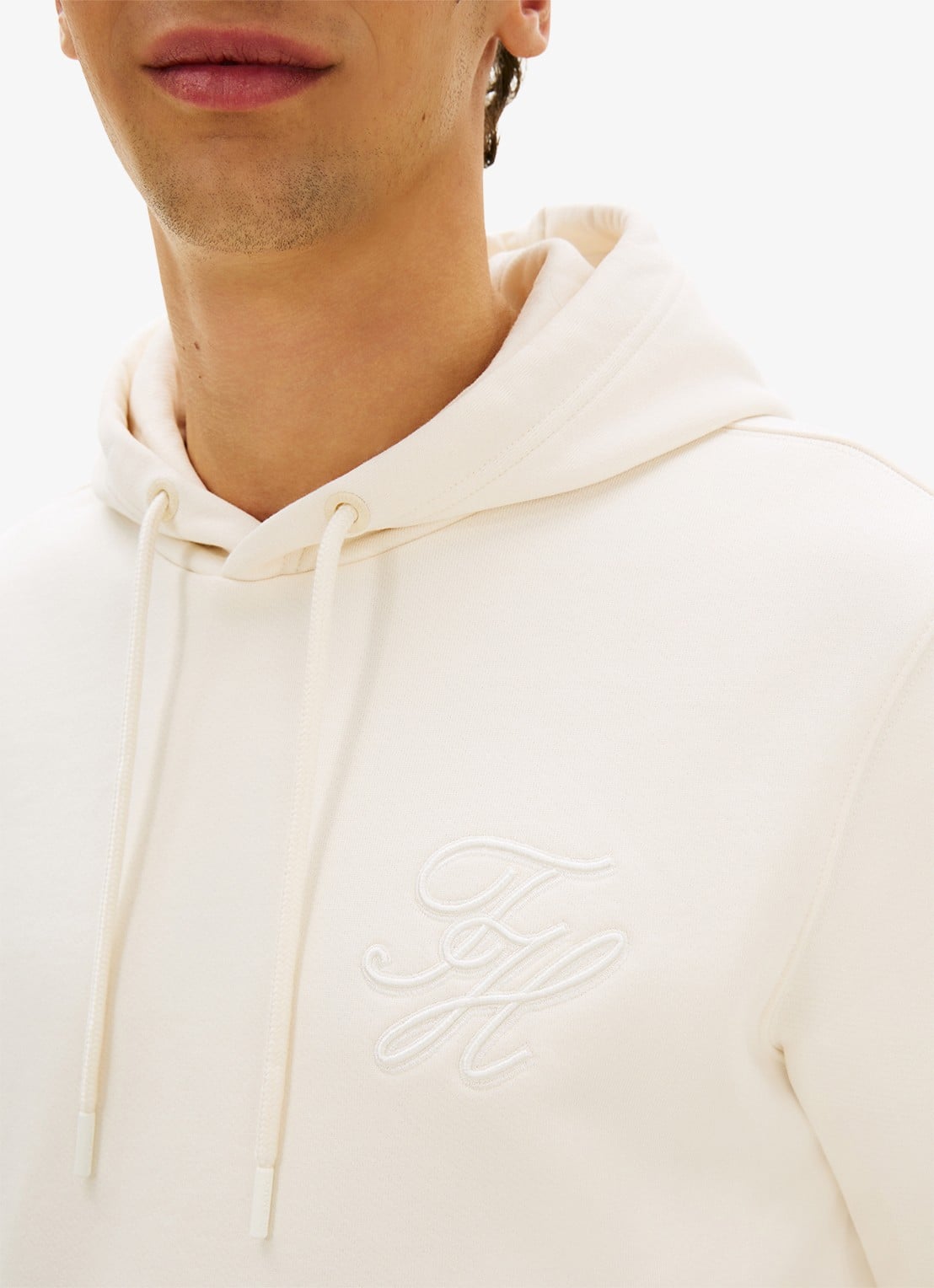 Tommy Hilfiger Hoodie met logoborduring - detail 2 gebroken wit