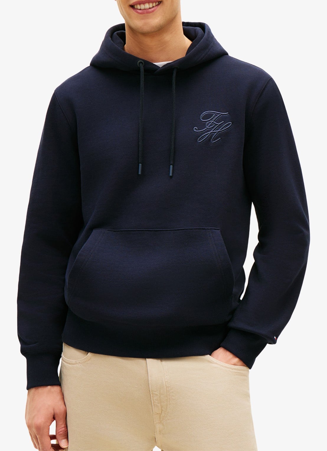 Tommy Hilfiger Hoodie met logoborduring - detail 3 donkerblauw