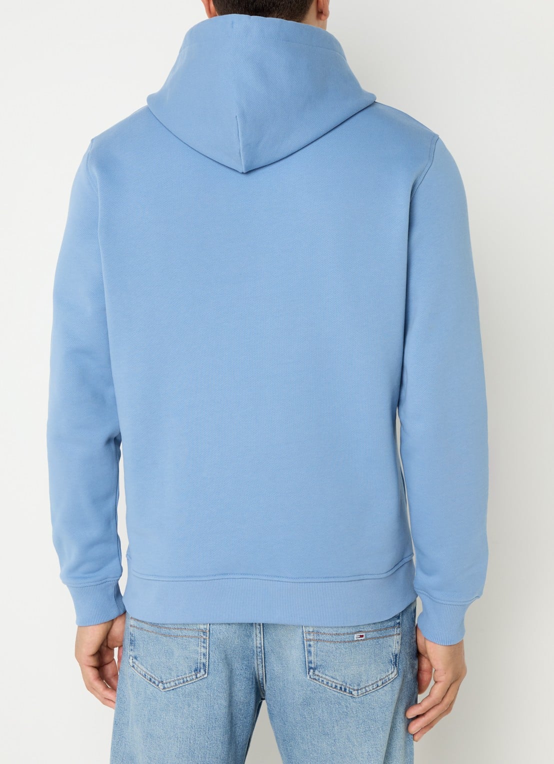 Tommy Hilfiger Hoodie met logoborduring - achterkant blauwgrijs