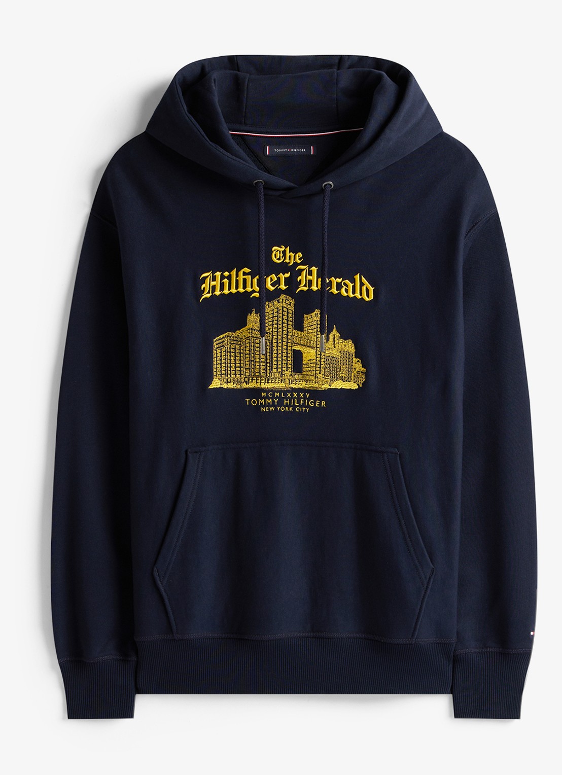 Tommy Hilfiger Hoodie met logoprint - voorkant 4 donkerblauw