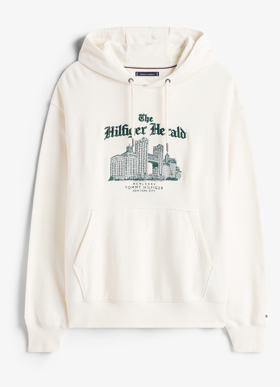 Tommy Hilfiger Hoodie met logoprint - voorkant 3 ivoor