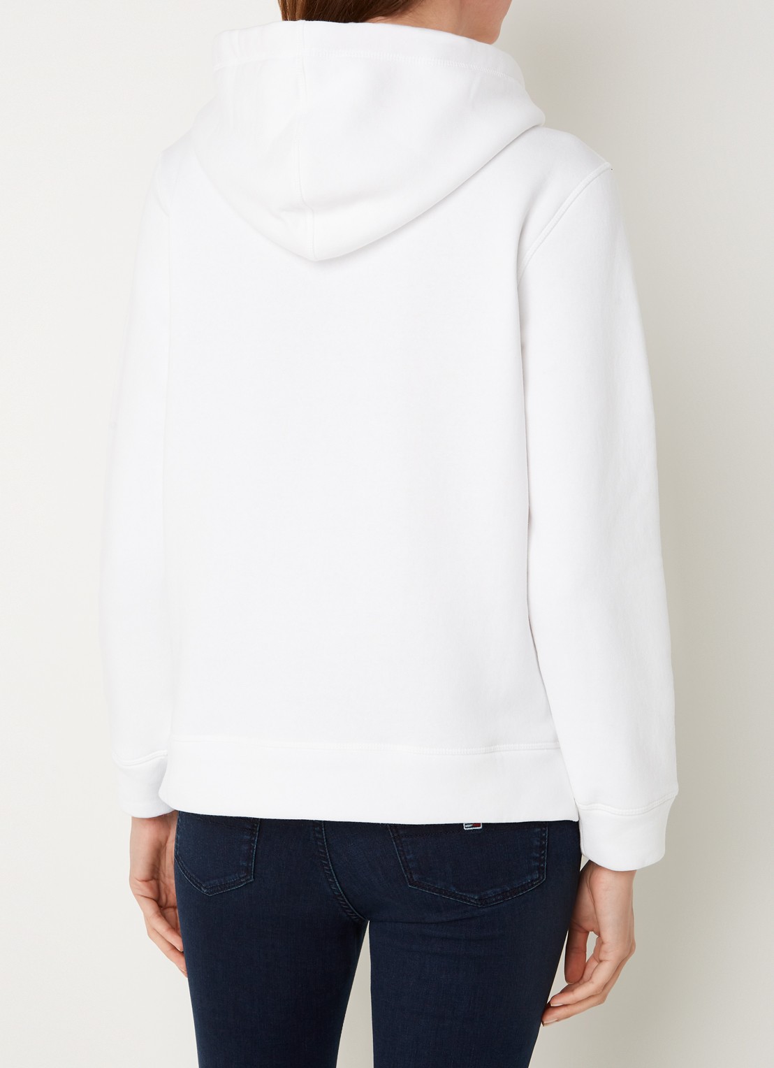 Tommy Hilfiger Hoodie van fleece met logoborduring - achterkant 3 wit