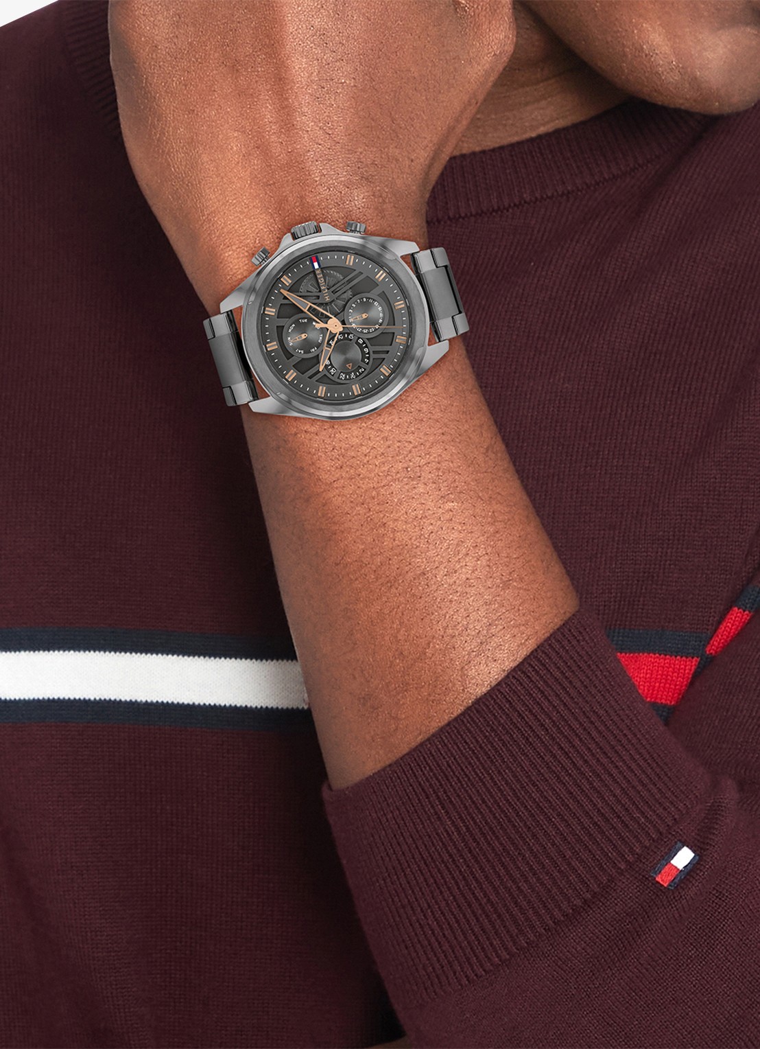 Tommy Hilfiger Horloge TH1710657   - voorkant 4 grijs