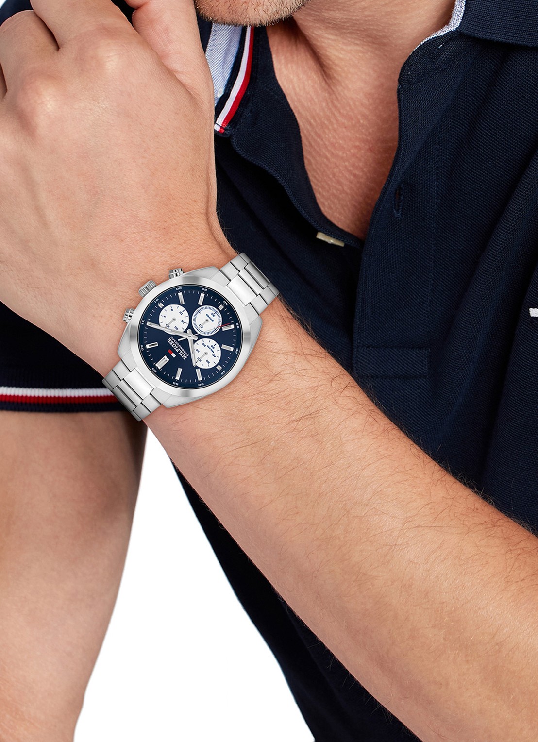 Tommy Hilfiger Horloge TH1710722   - voorkant 2 zilver