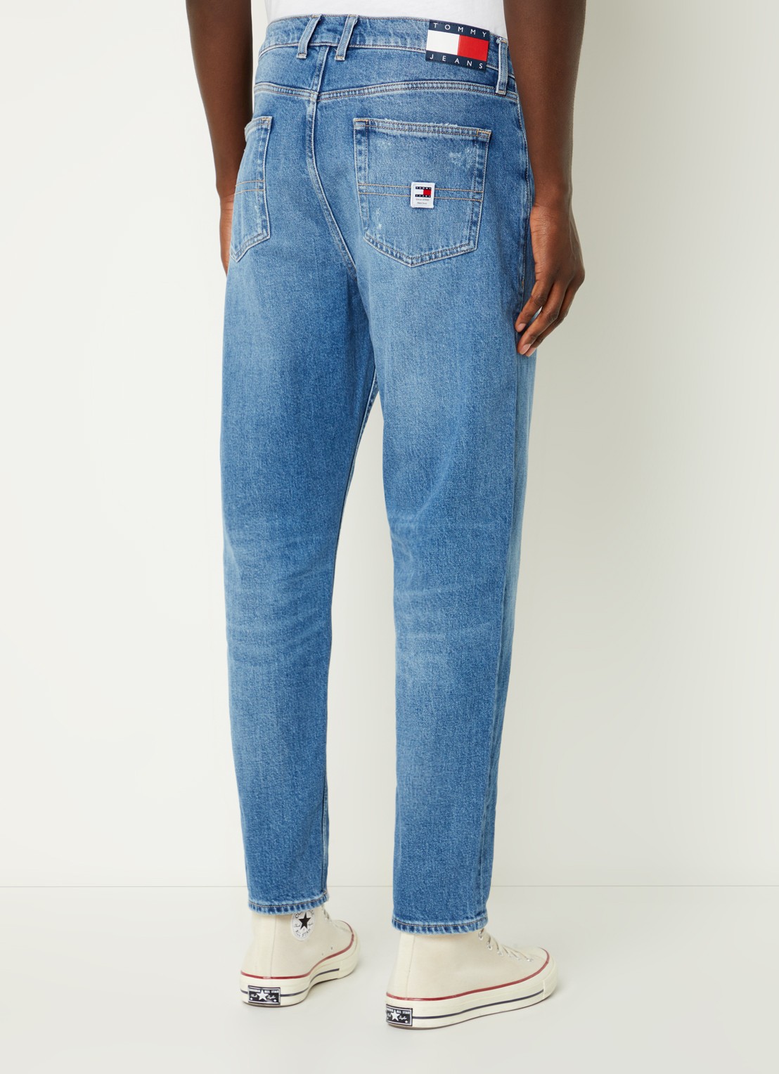 Tommy Hilfiger Isaac slim fit jeans met medium wassing  - achterkant 5 indigo