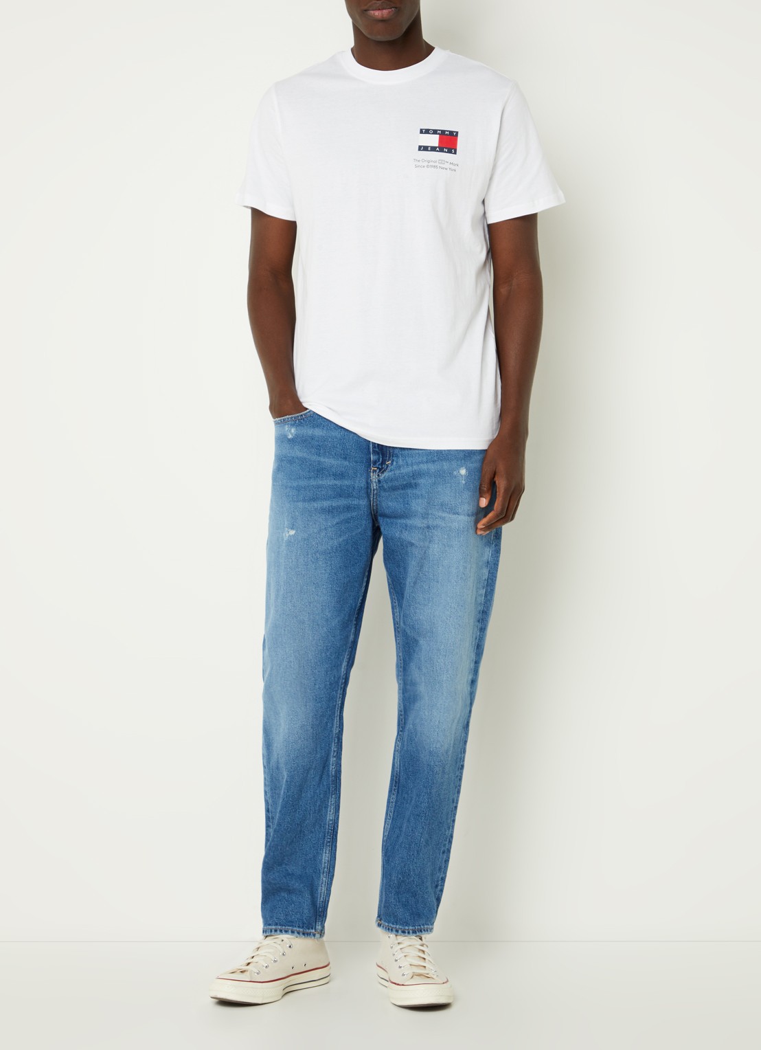 Tommy Hilfiger Isaac slim fit jeans met medium wassing  - voorkant 4 indigo