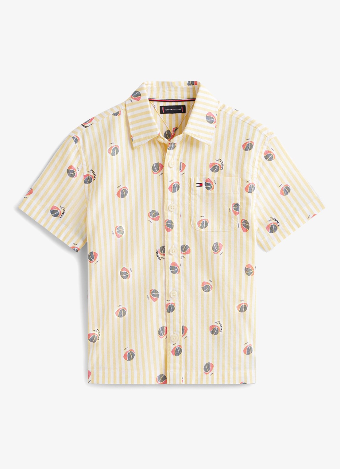Tommy Hilfiger Ithaca overhemd met print  - voorkant geel