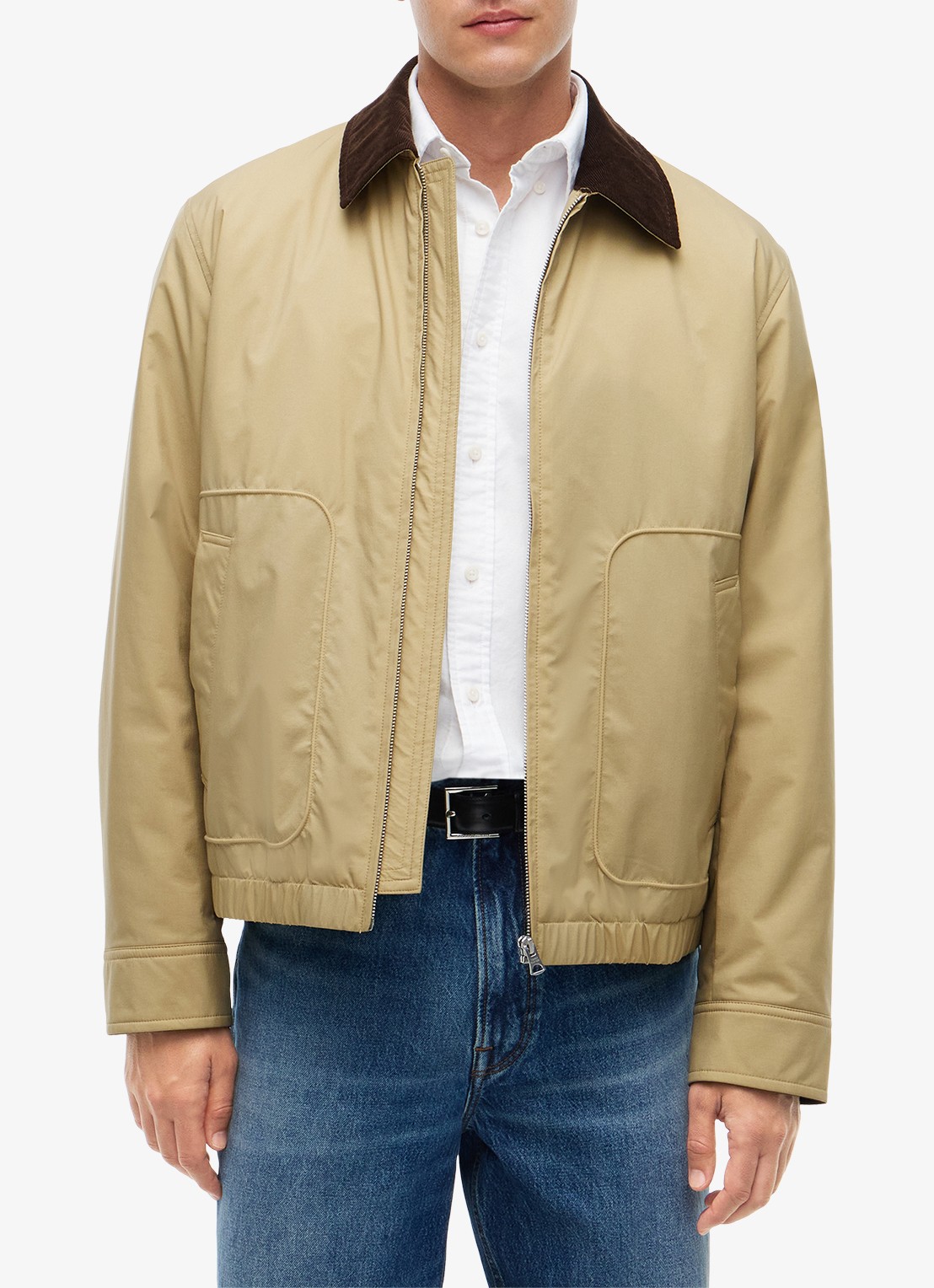 Tommy Hilfiger  Ivy jas met details van corduroy  - detail khaki