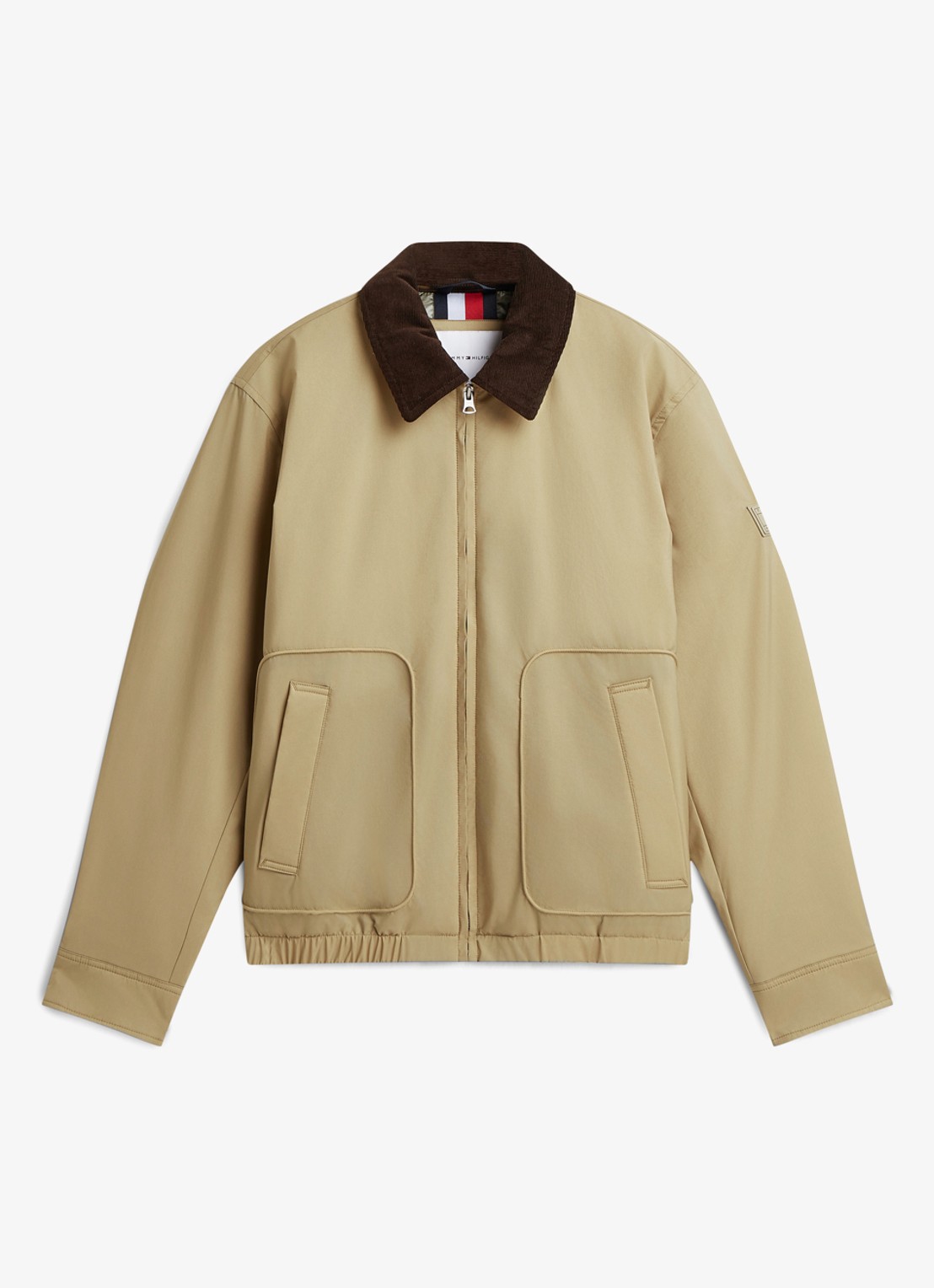 Tommy Hilfiger  Ivy jas met details van corduroy  - voorkant 8 khaki