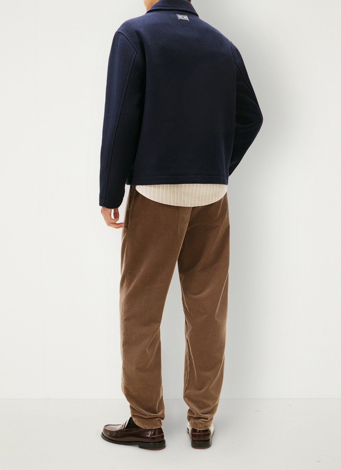 Tommy Hilfiger Jack in wolbend met steekzakken - achterkant 5 blauw