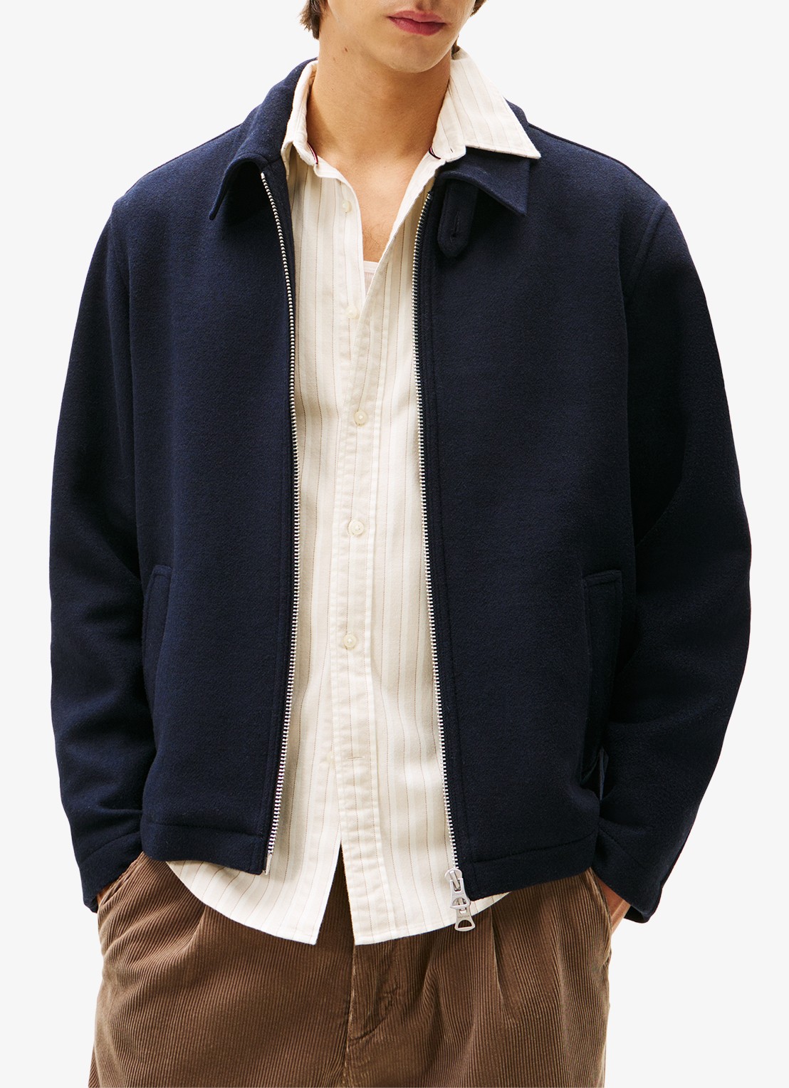 Tommy Hilfiger Jack in wolbend met steekzakken - detail 3 blauw