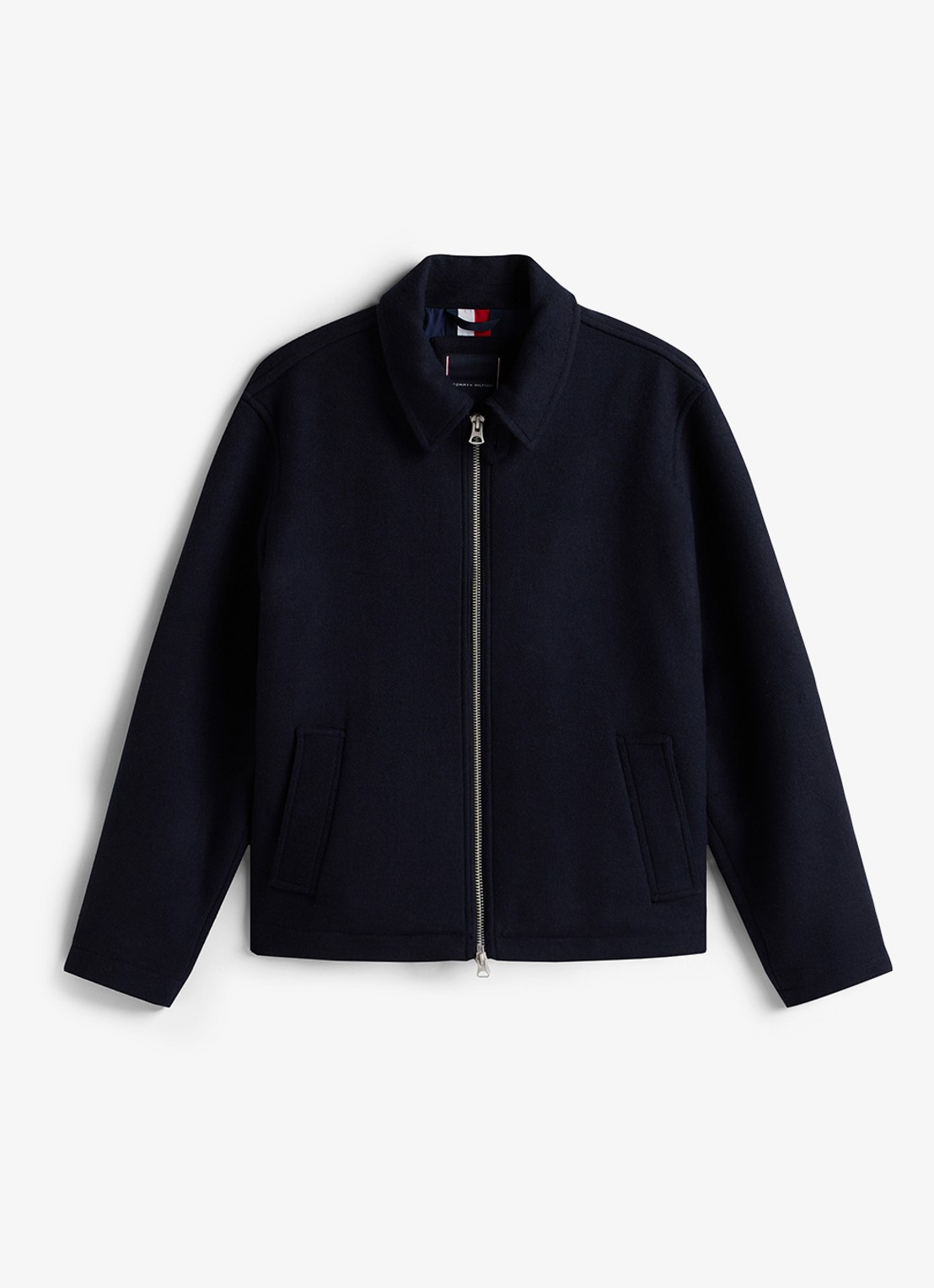 Tommy Hilfiger Jack in wolbend met steekzakken - voorkant blauw