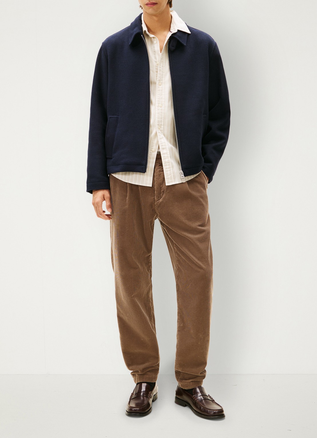 Tommy Hilfiger Jack in wolbend met steekzakken - voorkant 2 blauw