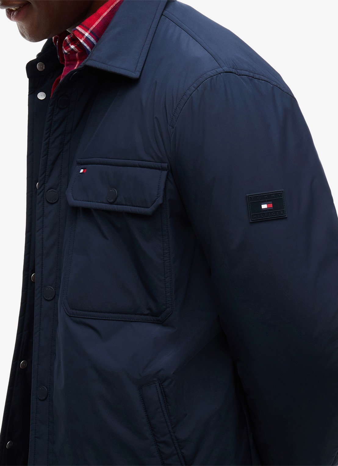 Tommy Hilfiger Jack met borstzakken - detail 4 donkerblauw