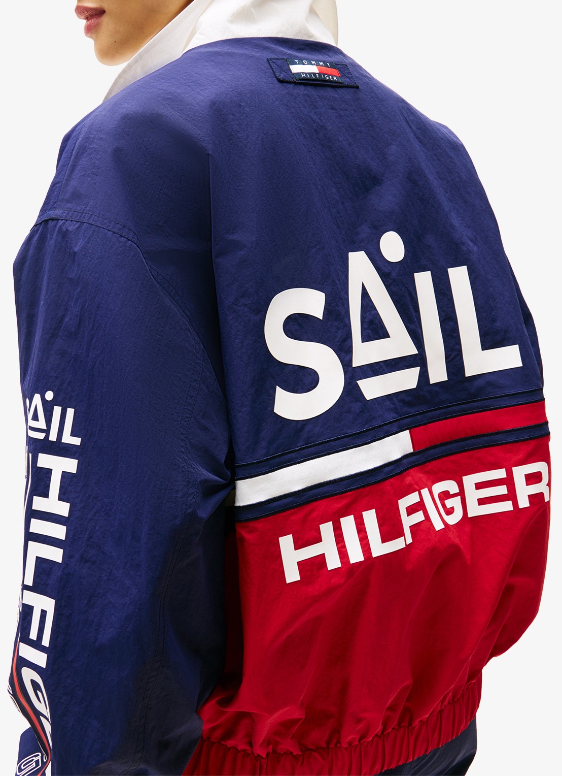 Tommy Hilfiger Jack met logo- en backprint - detail 7 donkerblauw