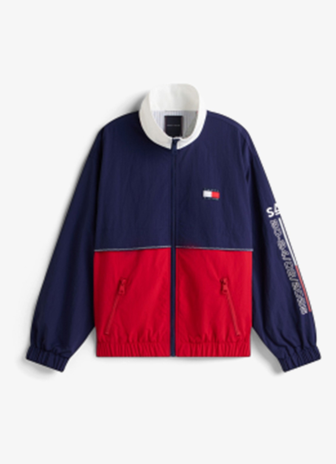 Tommy Hilfiger Jack met logo- en backprint - voorkant donkerblauw