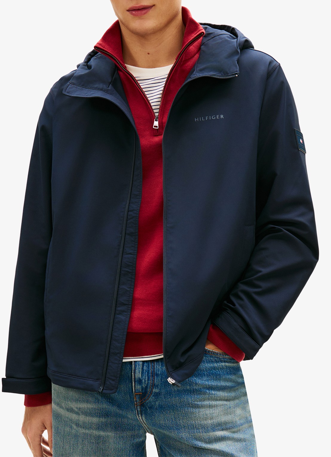 Tommy Hilfiger Jack met logo en steekzakken - detail 4 blauw