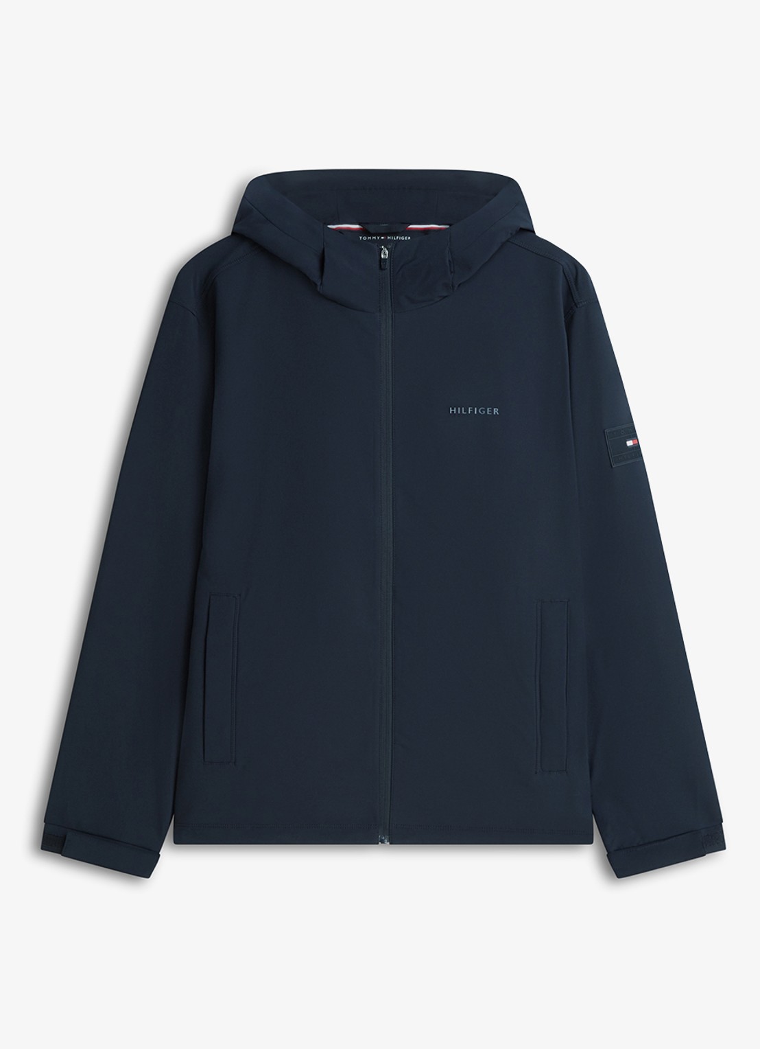 Tommy Hilfiger Jack met logo en steekzakken - voorkant 2 blauw
