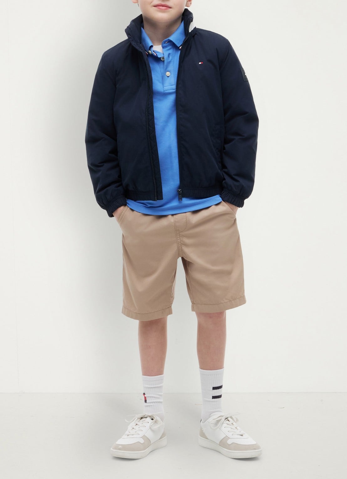 Tommy Hilfiger Jack met logo en steekzakken - voorkant 7 dark night navy-c1g