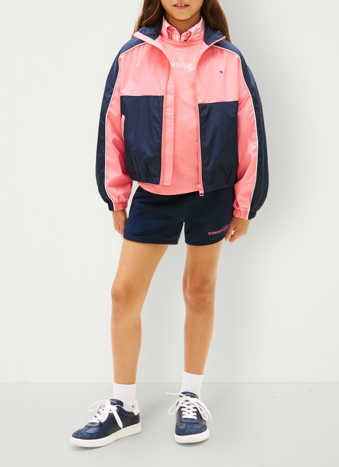 Tommy Hilfiger Jack met logo en steekzakken - voorkant 2 multicolor