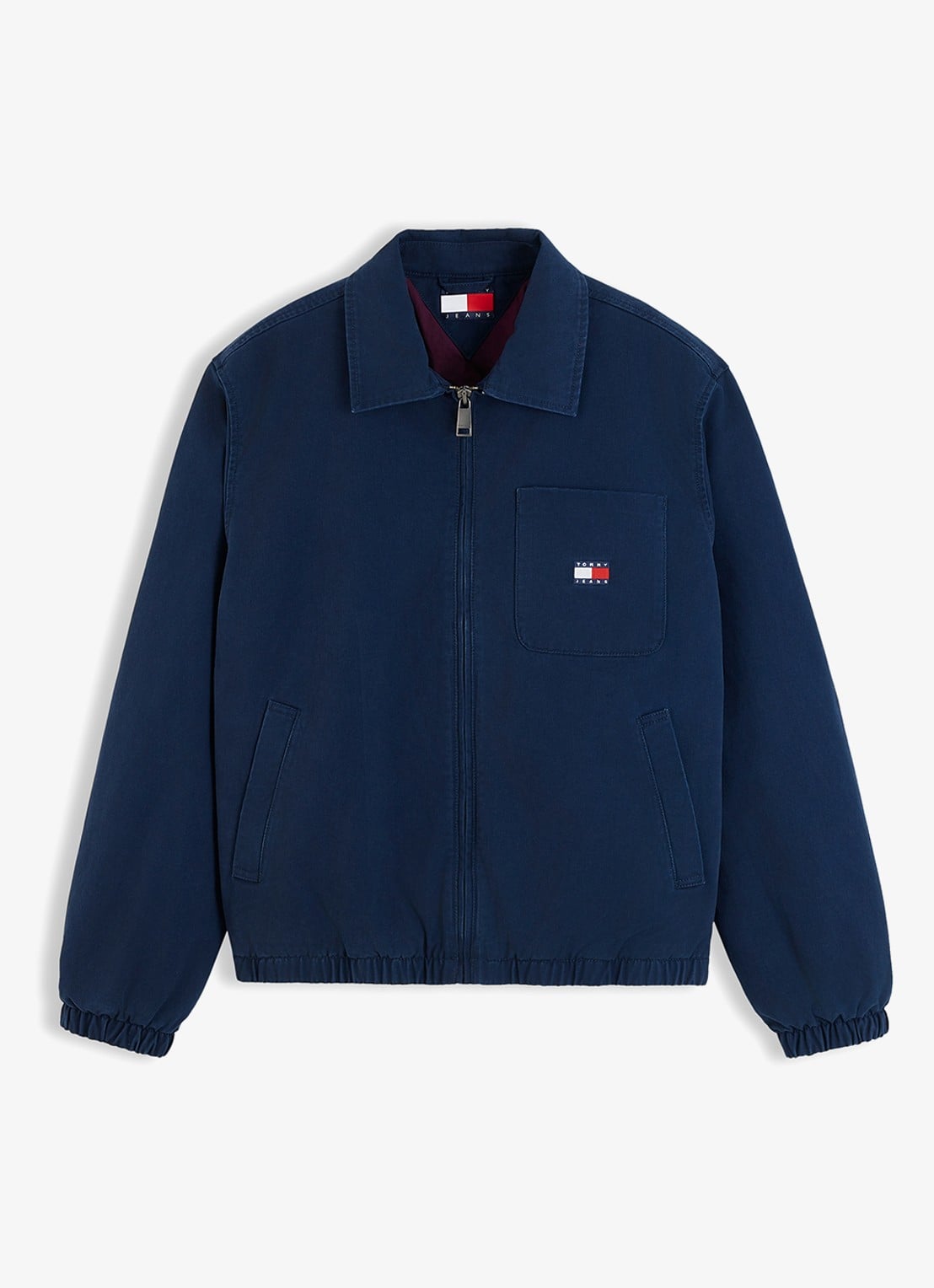 Tommy Hilfiger Jack met logoborduring - voorkant donkerblauw