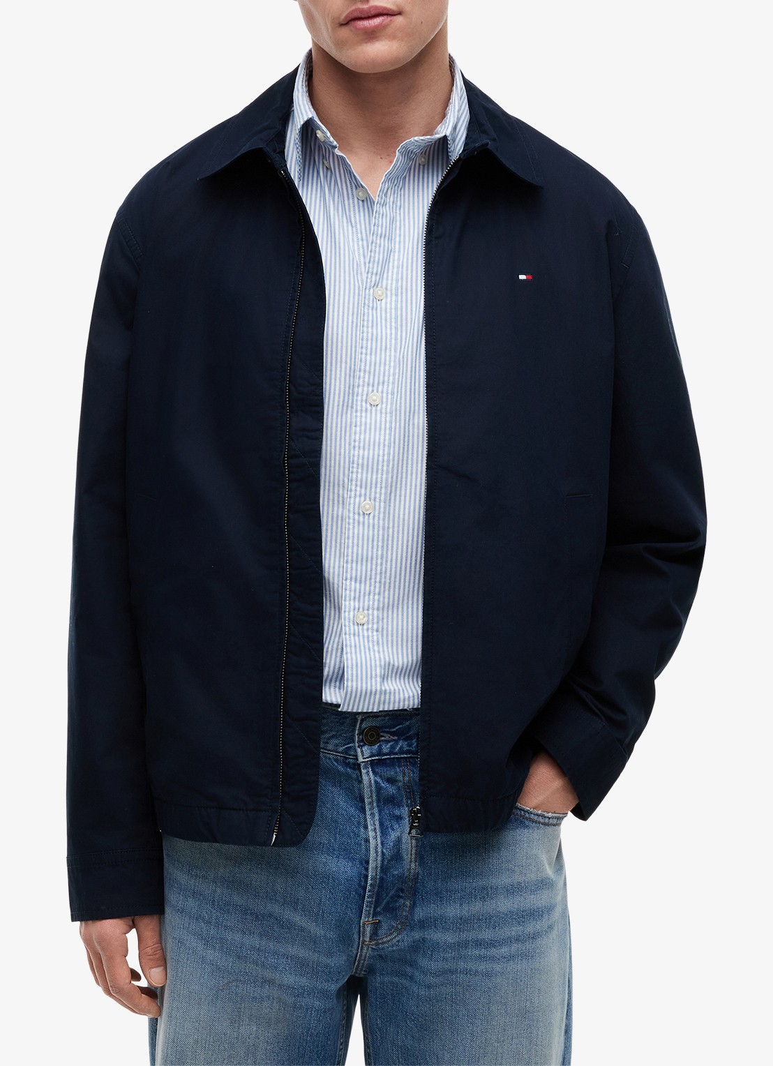 Tommy Hilfiger Jack met logoborduring - detail blauw