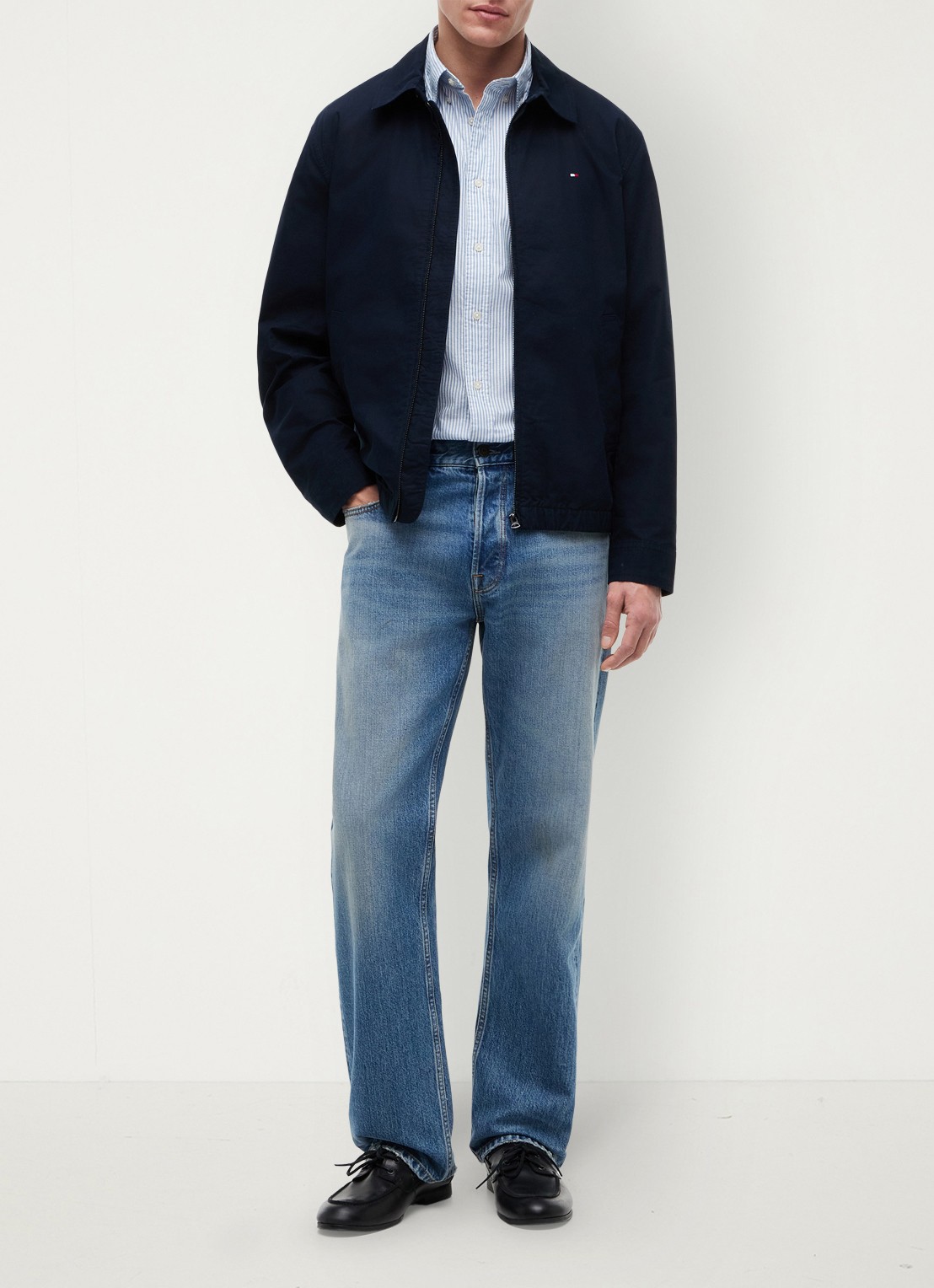 Tommy Hilfiger Jack met logoborduring - voorkant 5 blauw
