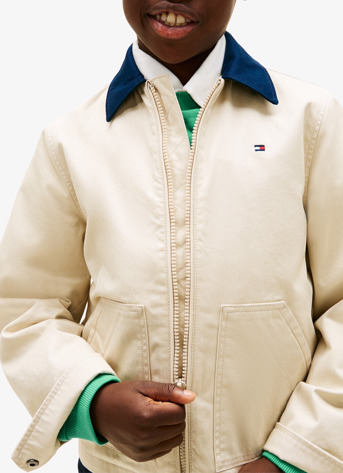 Tommy Hilfiger Jack met logoborduring - detail 2 beige