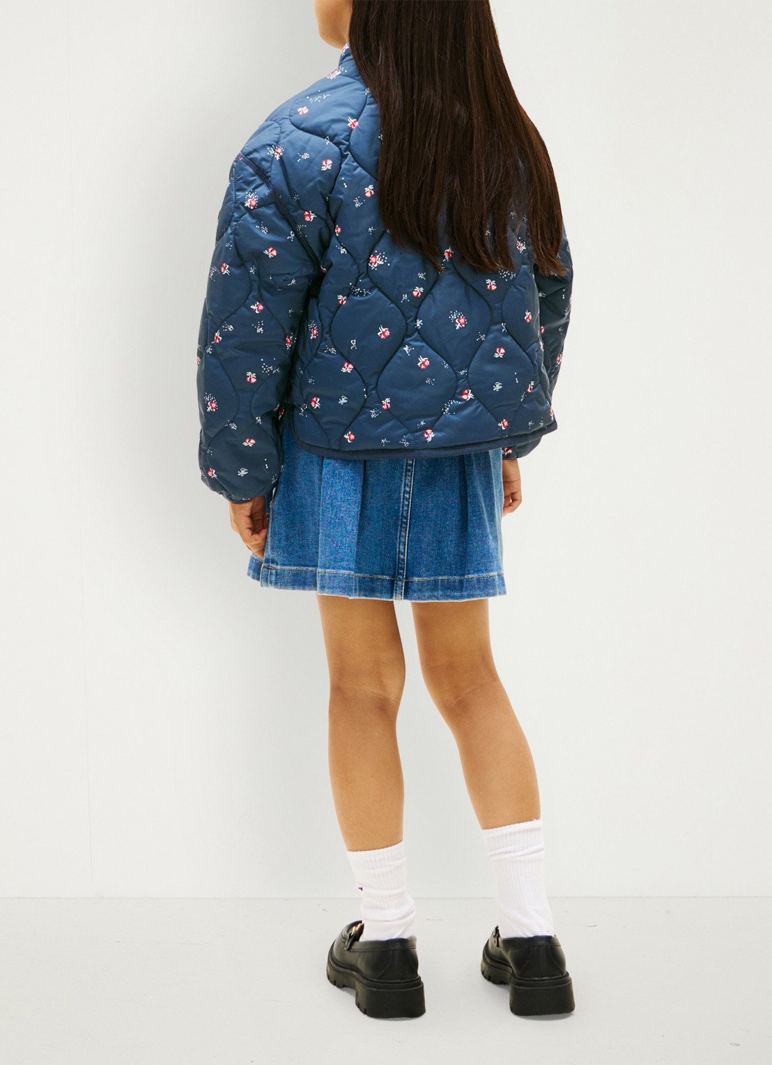 Tommy Hilfiger Jack met quilt patroon en steekzakken - achterkant 3 donkerblauw