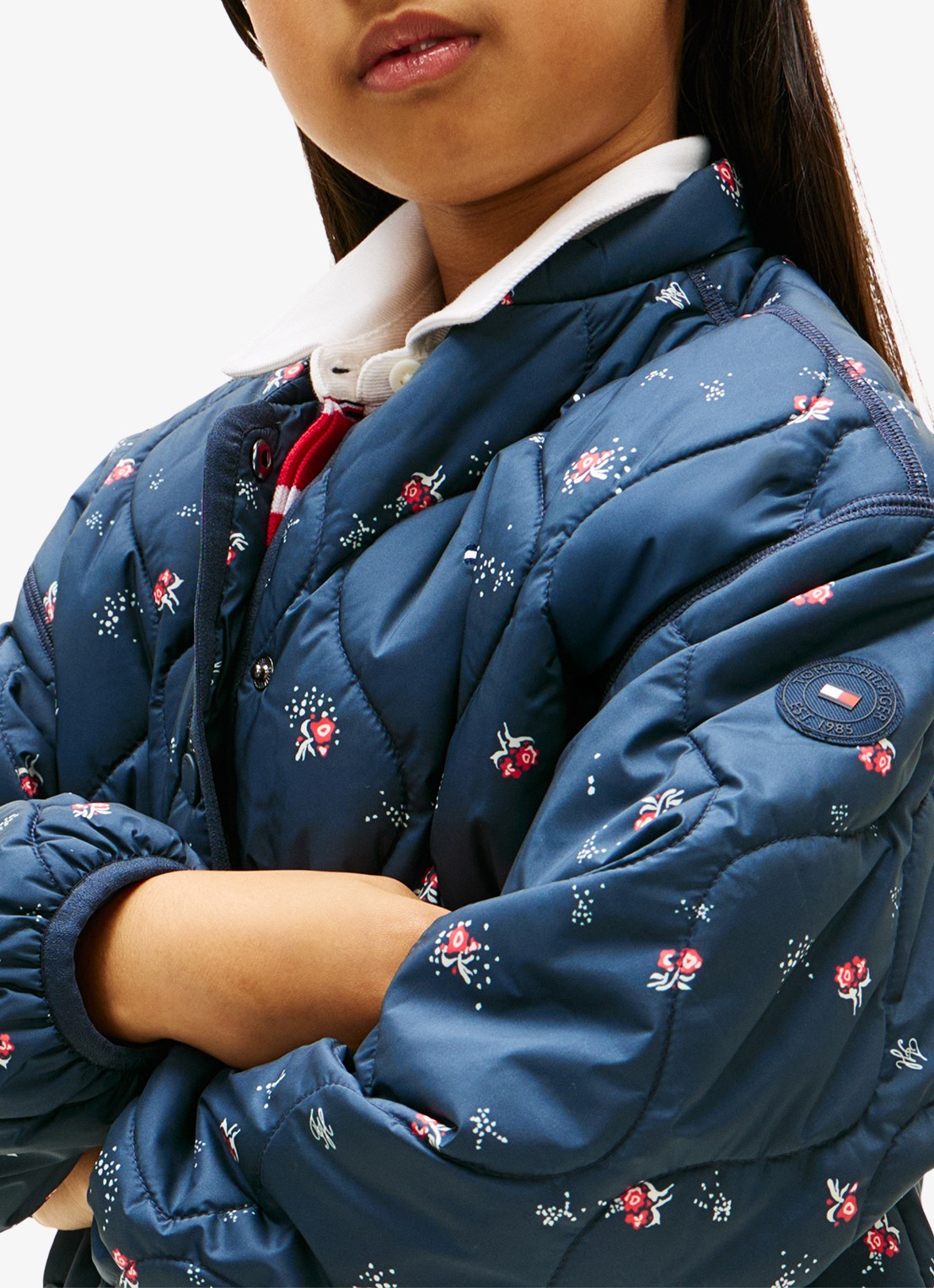 Tommy Hilfiger Jack met quilt patroon en steekzakken - detail 5 donkerblauw