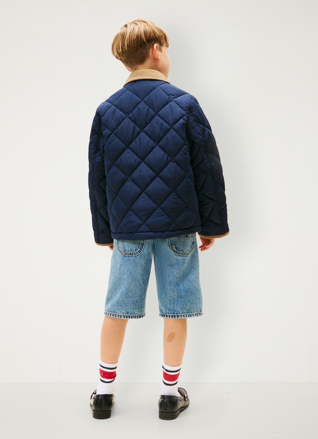 Tommy Hilfiger Jack met quilt patroon - achterkant 6 blauw