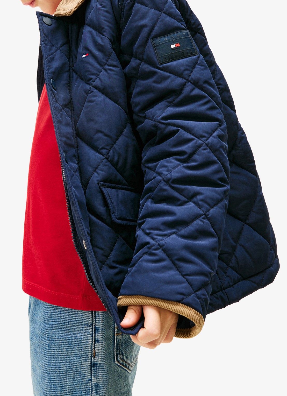 Tommy Hilfiger Jack met quilt patroon - detail 2 blauw
