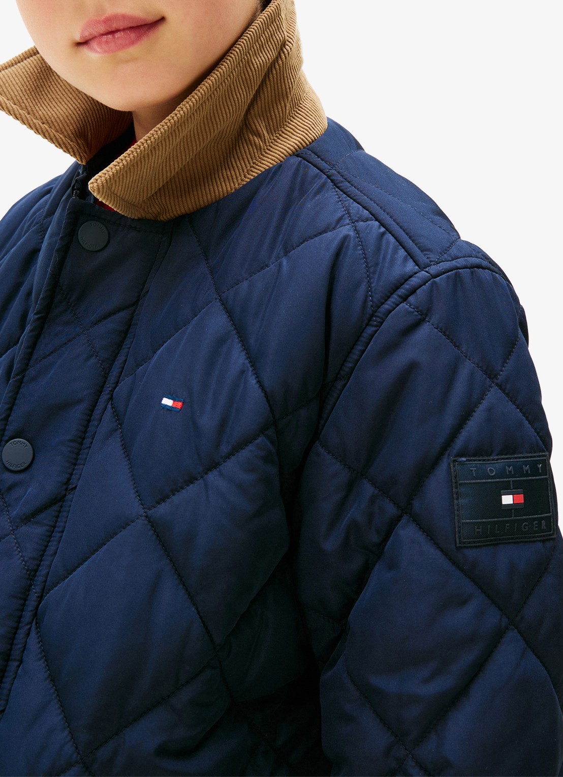 Tommy Hilfiger Jack met quilt patroon - detail 3 blauw