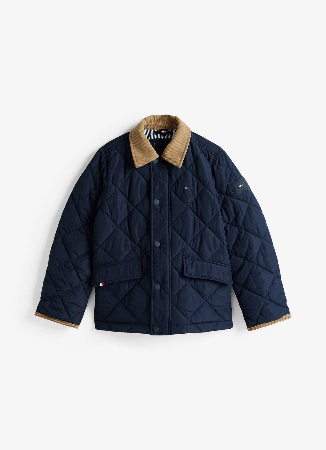 Tommy Hilfiger Jack met quilt patroon - voorkant 4 blauw
