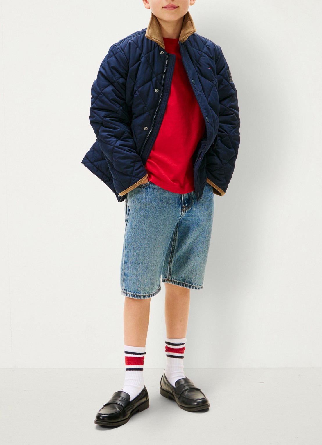 Tommy Hilfiger Jack met quilt patroon - voorkant 5 blauw