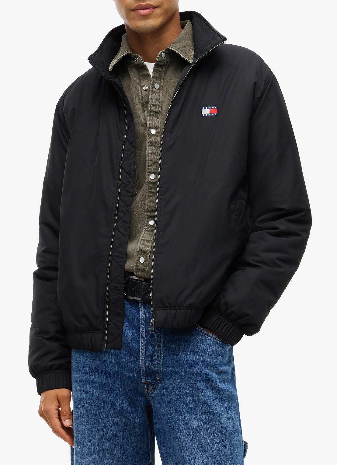Tommy Hilfiger Jack met steekzakken en waterafstotende coating - detail zwart
