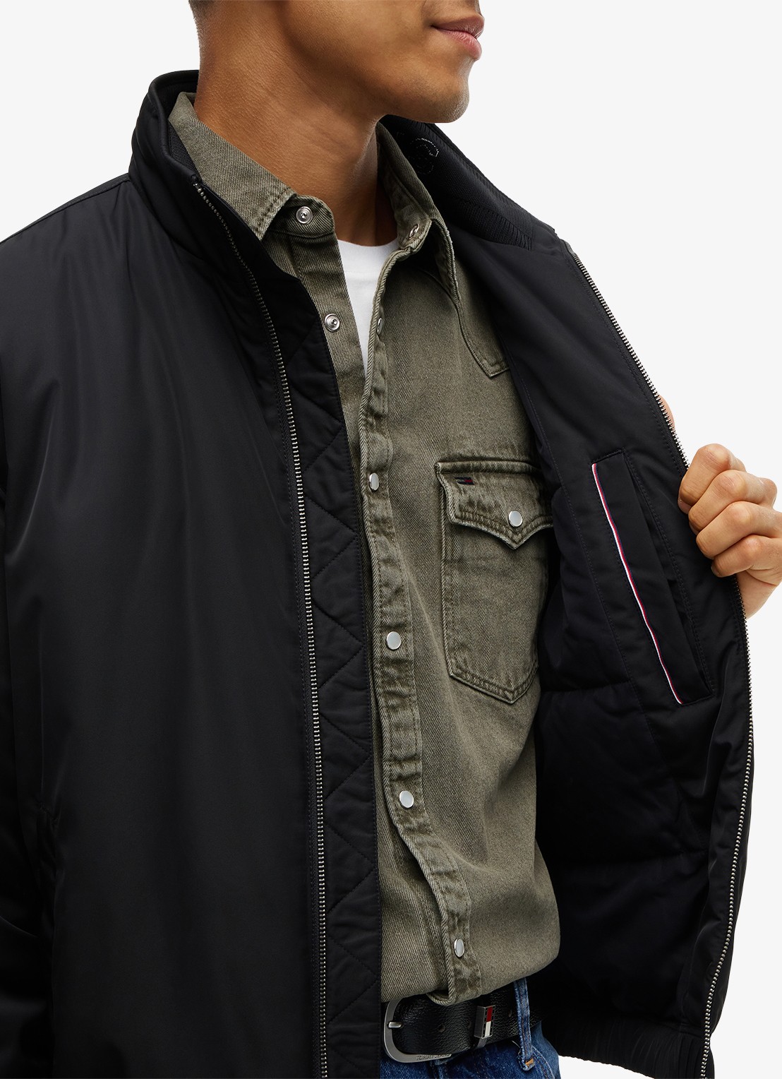 Tommy Hilfiger Jack met steekzakken en waterafstotende coating - detail 2 zwart