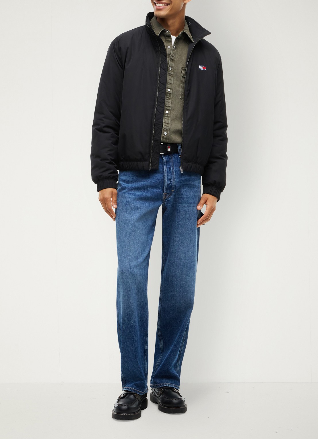Tommy Hilfiger Jack met steekzakken en waterafstotende coating - voorkant 6 zwart