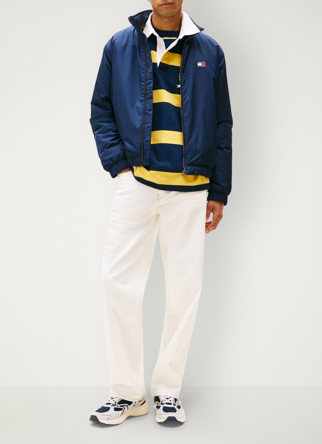 Tommy Hilfiger Jack met steekzakken en waterafstotende coating - voorkant 2 blauw