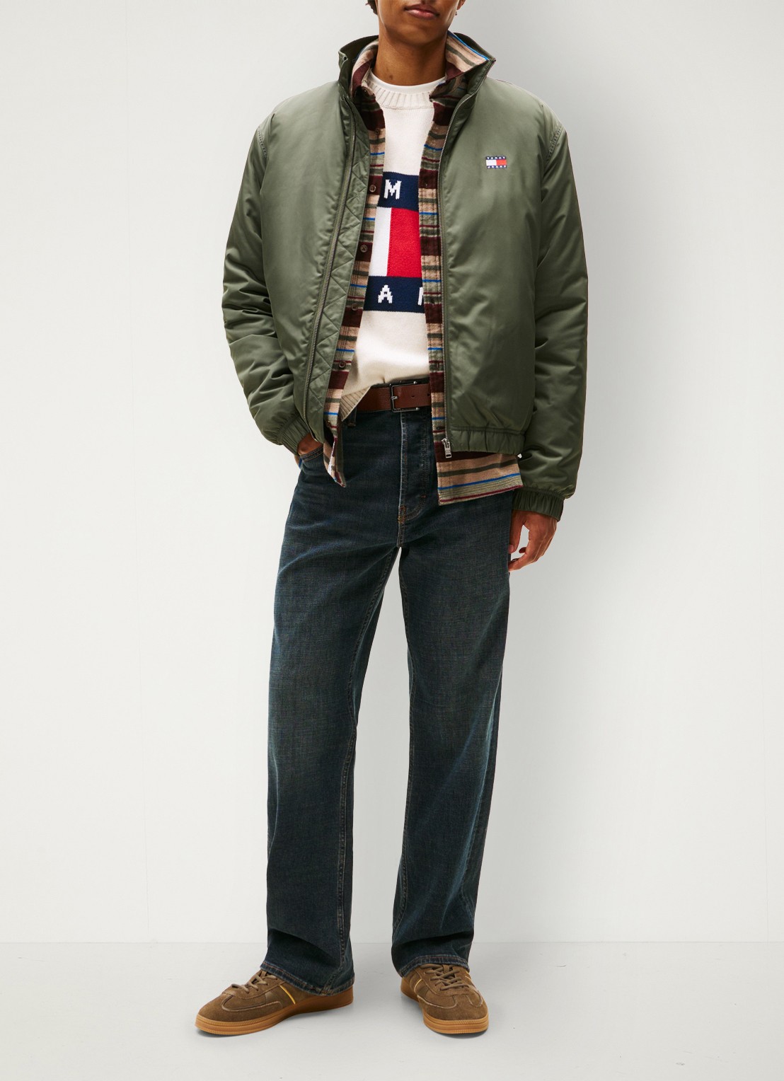 Tommy Hilfiger Jack met steekzakken en waterafstotende coating - voorkant 5 groen
