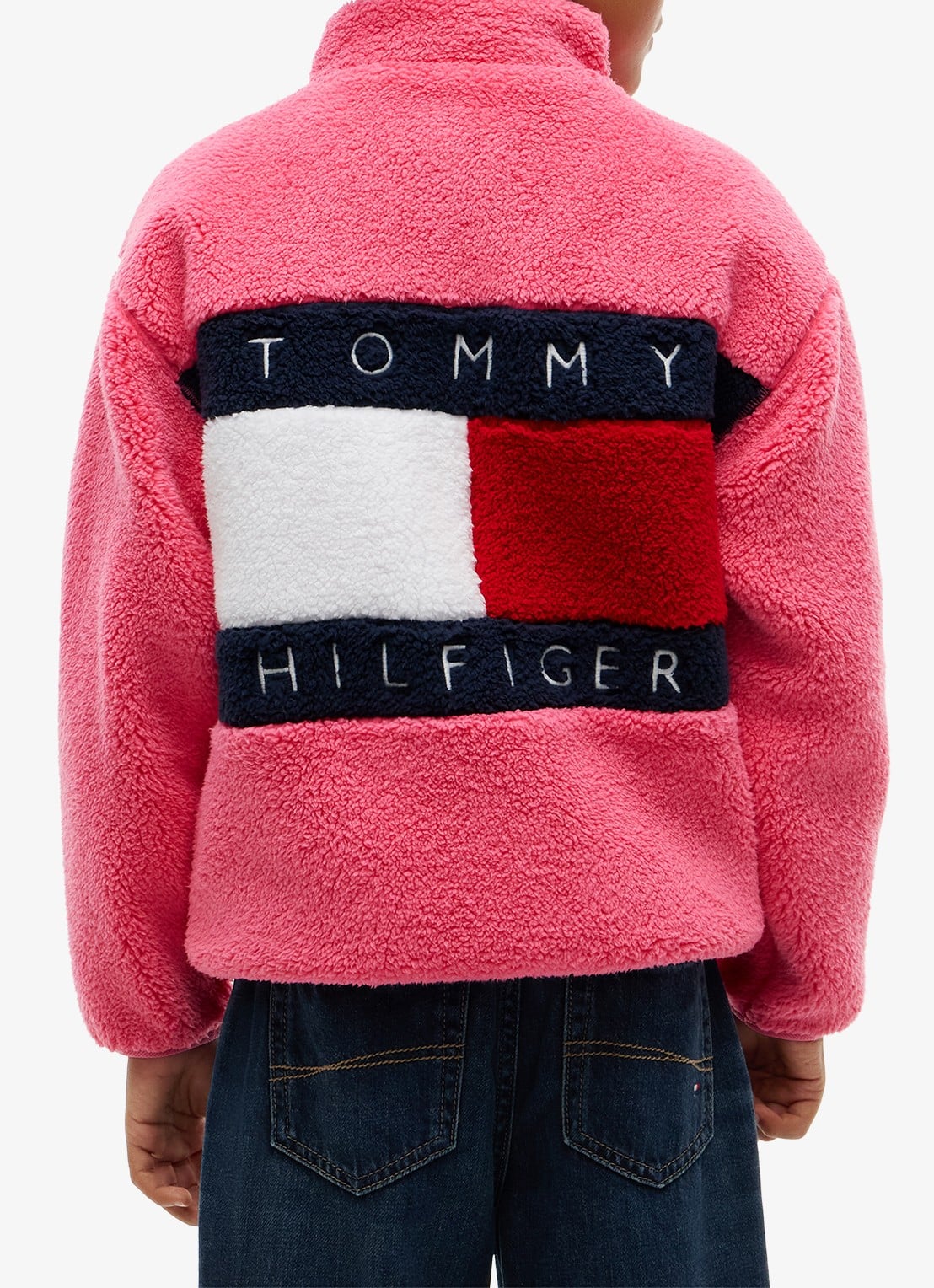 Tommy Hilfiger Jack van fleece met logo - achterkant 5 roze