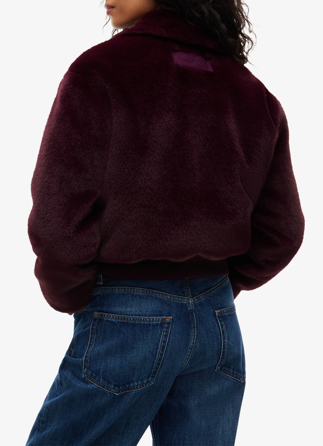 Tommy Hilfiger Jack van imitatiebont - achterkant 4 donkerrood