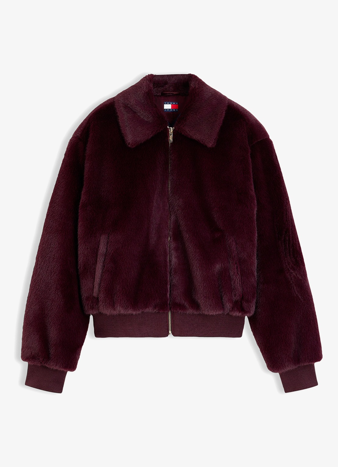 Tommy Hilfiger Jack van imitatiebont - voorkant 5 donkerrood