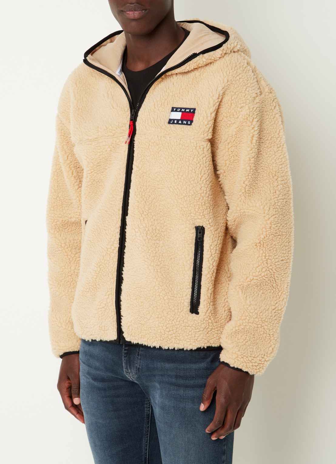 Tommy Hilfiger Jack van teddy met ritszakken en capuchon - detail 3 donkerbeige