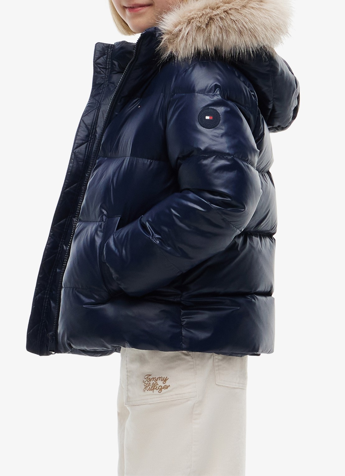Tommy Hilfiger Jas met donsvulling en capuchon - detail 5 donkerblauw