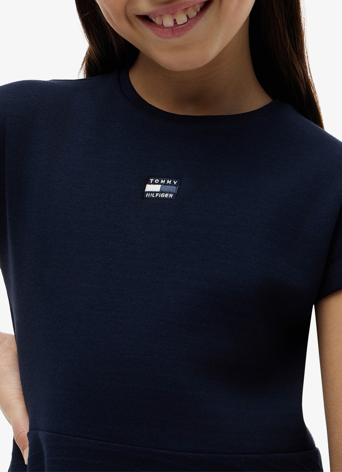 Tommy Hilfiger Jurk met logoborduring - detail 4 donkerblauw