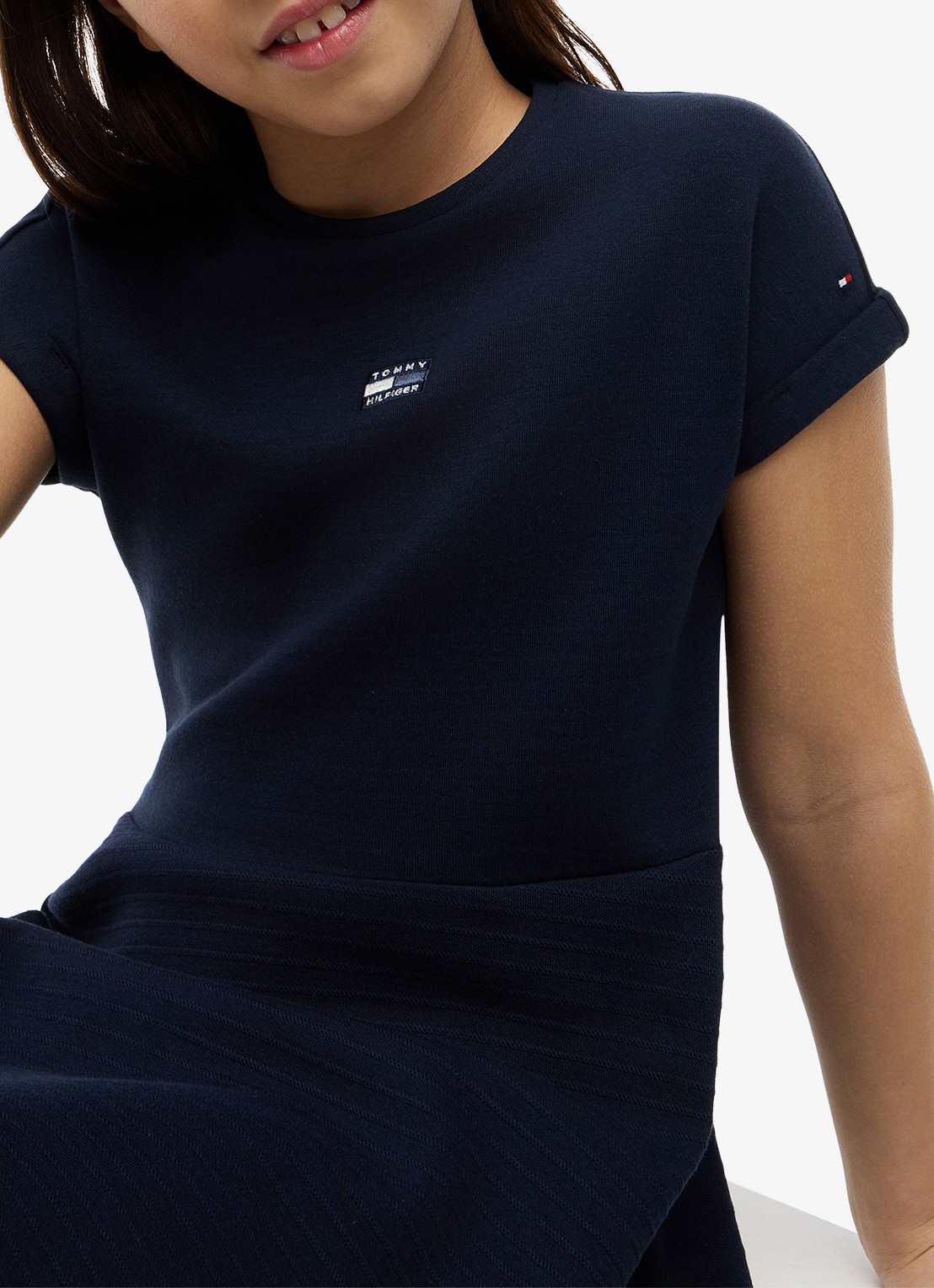 Tommy Hilfiger Jurk met logoborduring - detail 5 donkerblauw
