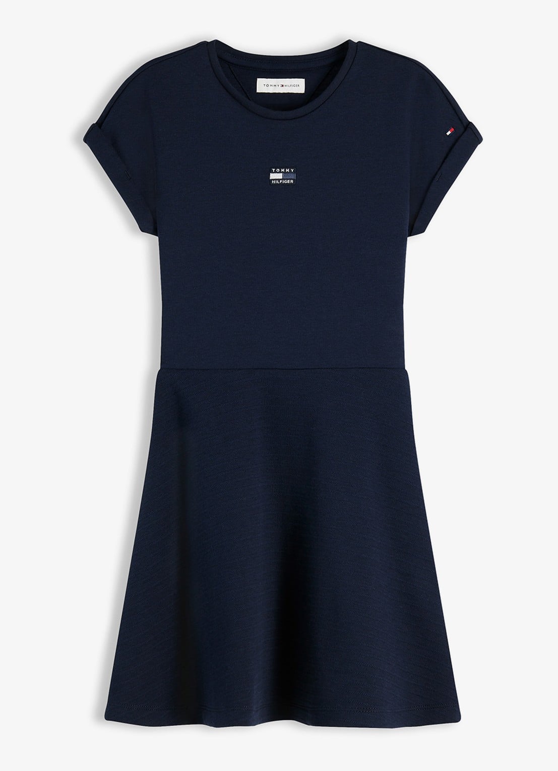 Tommy Hilfiger Jurk met logoborduring - voorkant 2 donkerblauw