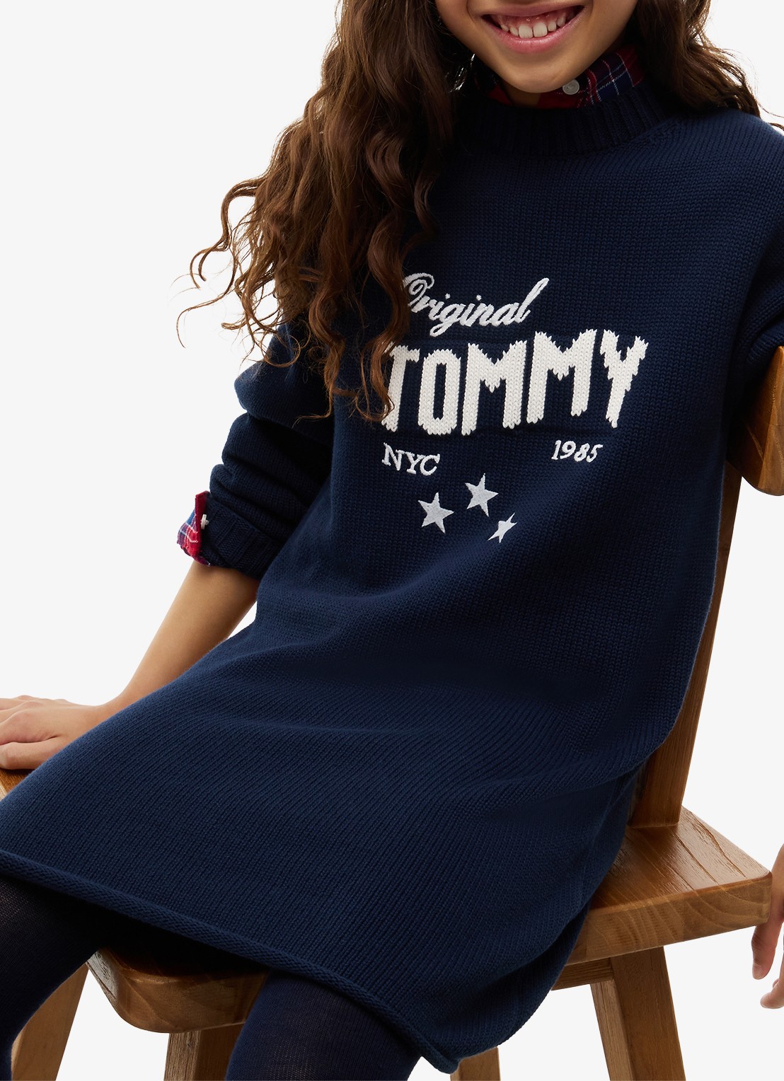 Tommy Hilfiger Jurk met logoborduring - detail 4 donkerblauw
